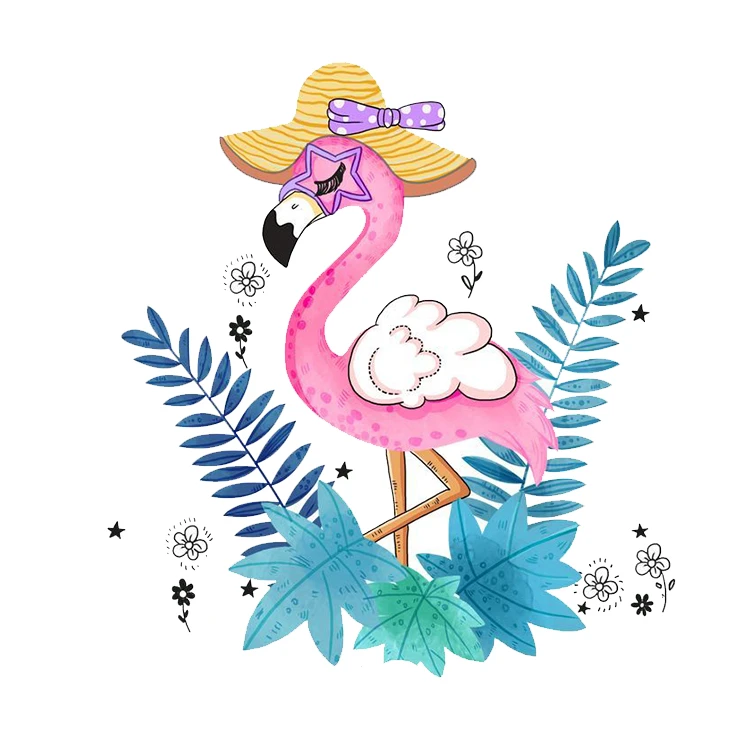 استیکر پارچه و لباس پاد آفرین مدل فلامینگو کد 681