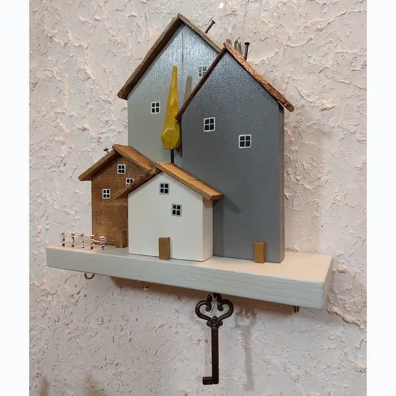 جاکلیدی چوبی مدل دهکده فانتزی کد 5229