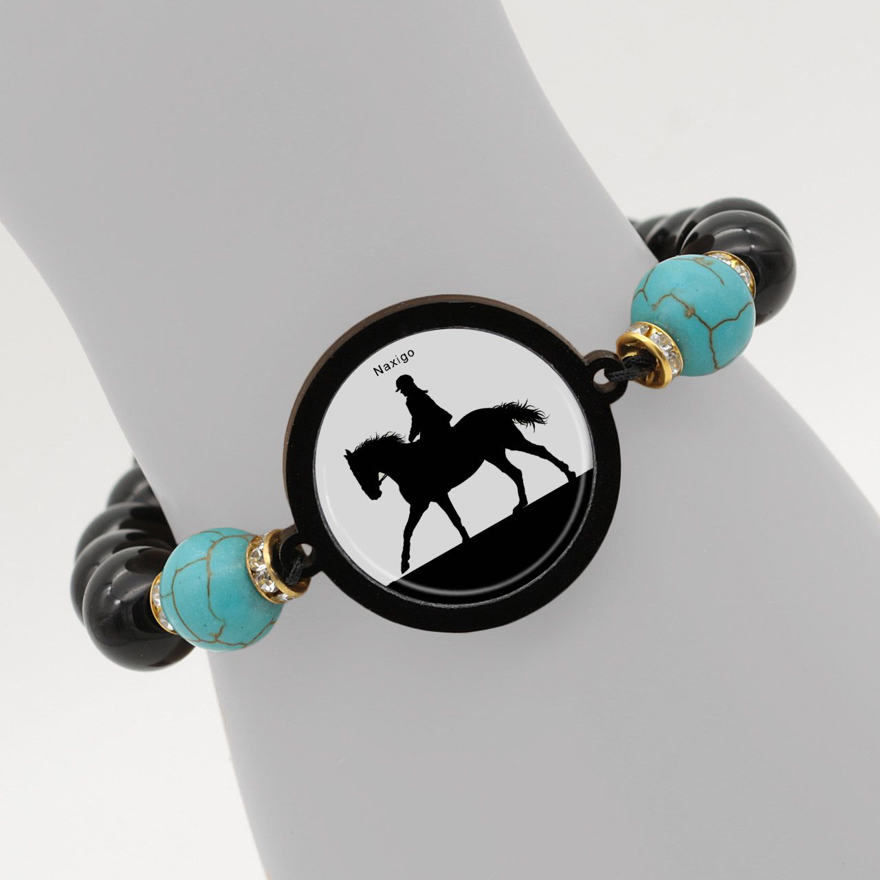 دستبند زنانه ناکسیگو طرح اسب سواری کد BR4011 -  - 6