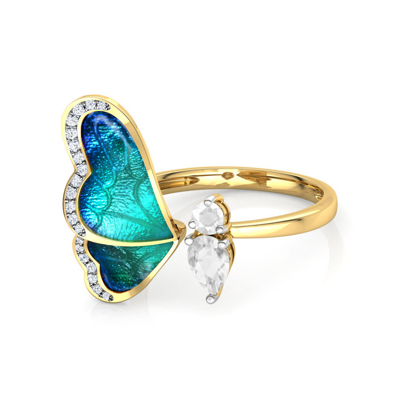 انگشتر دخترانه مدل پروانه و لارو فری سایز کد F271 انگشتر دخترانه مدل پروانه و لارو فری سایز کد F271