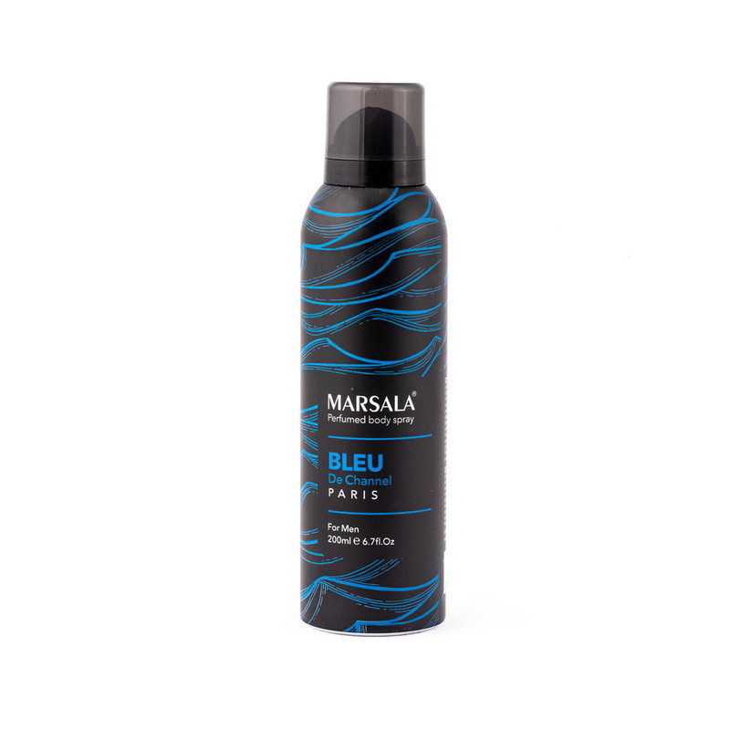 اسپری بدن مردانه مارسالا مدل Blue Chanel حجم 200 میلی لیتر اسپری بدن مردانه مارسالا مدل Blue Chanel حجم 200 میلی لیتر