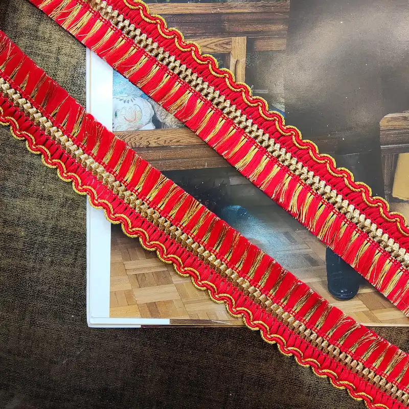 نوار یراق مدل ریشه لباس سنتی لمه دار طول 9 متر