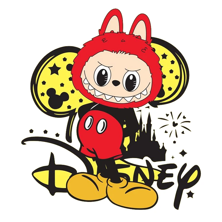 استیکر پارچه و لباس پاد آفرین مدل عروسک لبوبو Labubu کد S1187