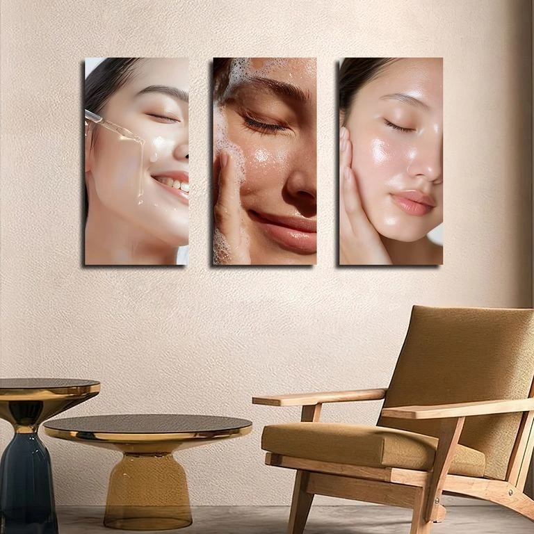 تابلو شاسی بکلیت طرح پاکسازی و زیبایی پوست مدل SH-5143 مجموعه 3 عددی