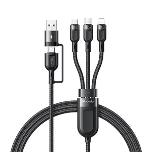 کابل تبدیل USB به USB-C /لایتنینگ /MicroUSB مک دودو مدل 3in2 PD CA-8880 طول 1.2 متر