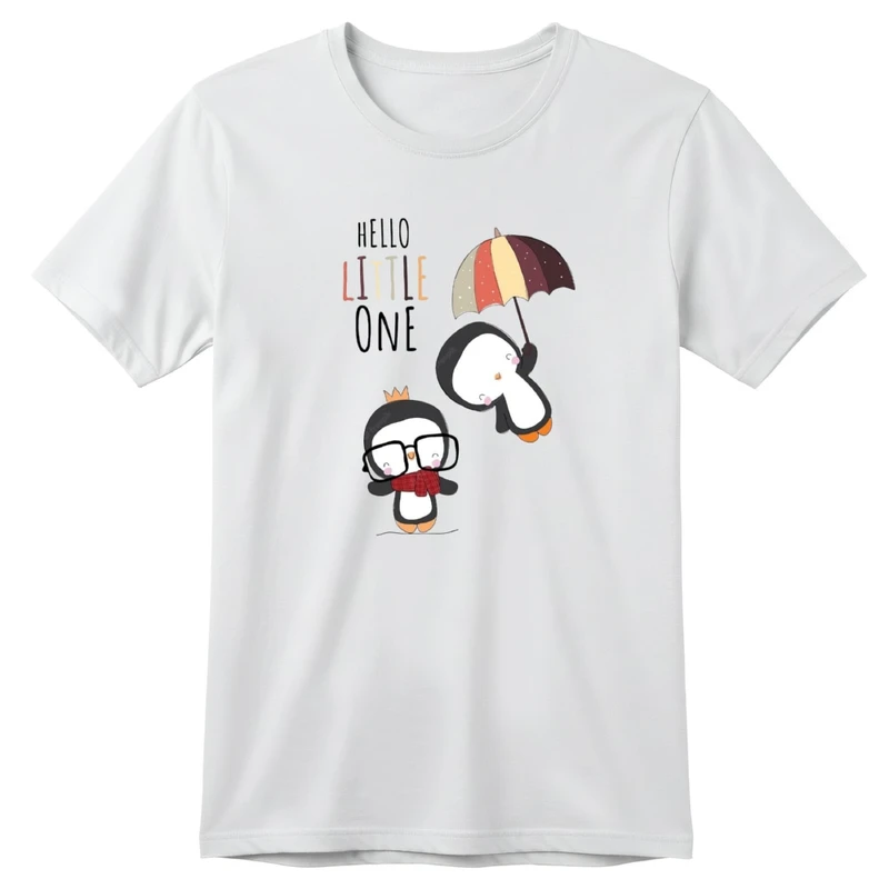 تی‌شرت آستین کوتاه بچگانه مدل پنگوئن های چتر کد v8 