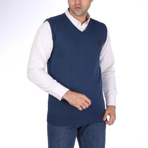 ژیله مردانه تریکو پاییزان مدل J700 رنگ آبی نفتی