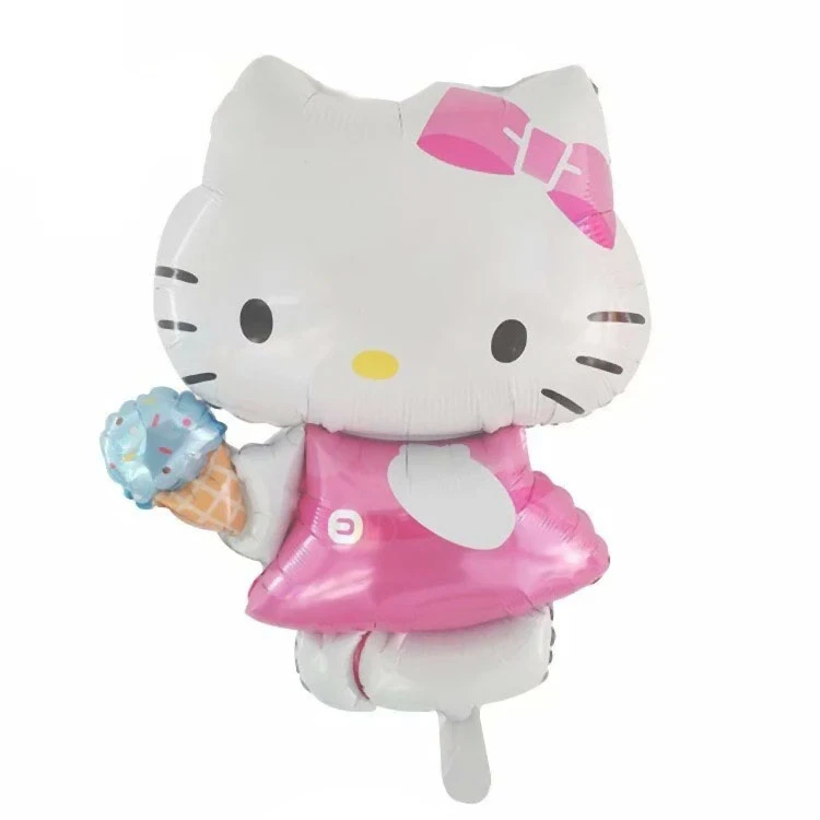 بادکنک فویلی طرح گربه کیتی و بستنی کد DB20