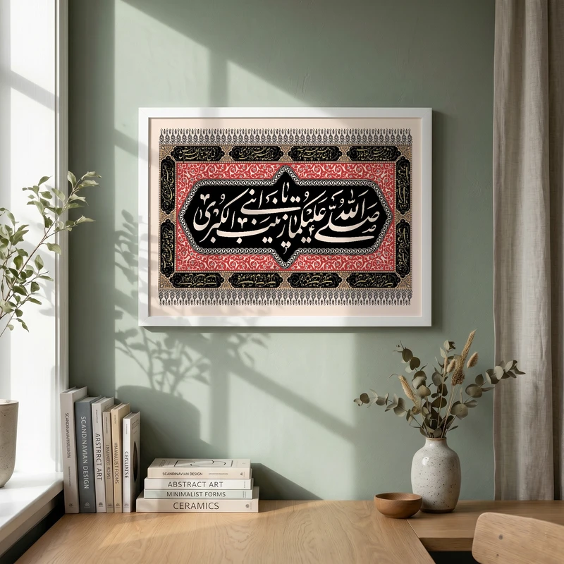 تابلو طرح شهادت طفلان حضرت زینب (س) مدل G14428 فریم سفید
