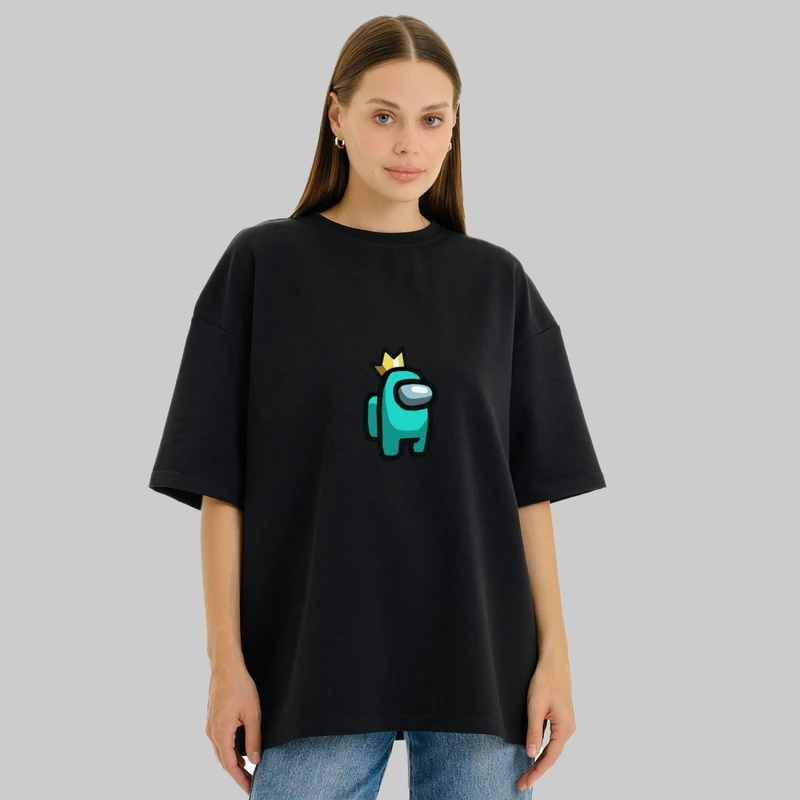 تی شرت زنانه پنبه دورو مینیمال طرح cyan