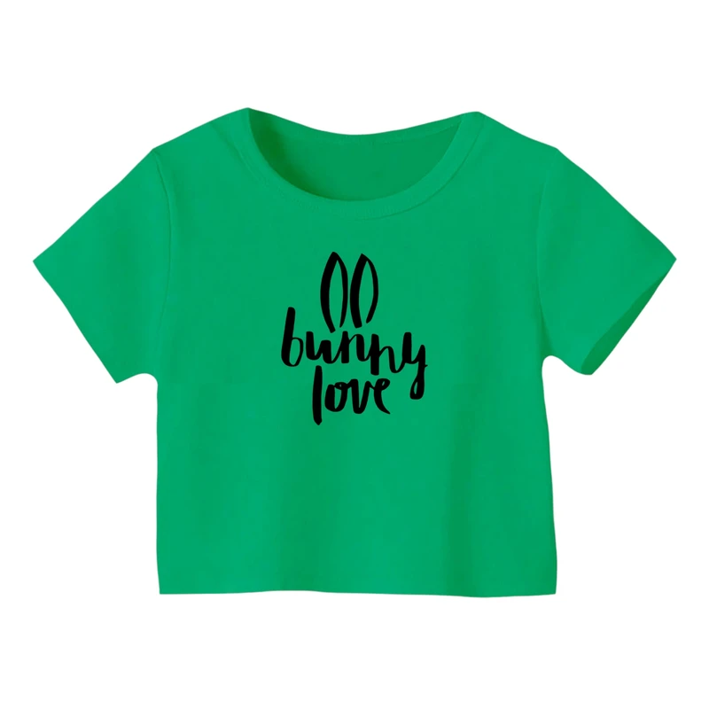 کراپ‌ تی‌شرت آستین کوتاه زنانه مدل خرگوش‌ کد ۳