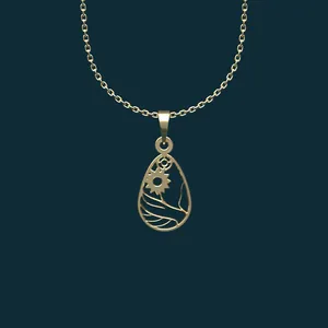 گردنبند طلا 18 عیار زنانه مدوپد مدل هندسی کد AA2-1-1086