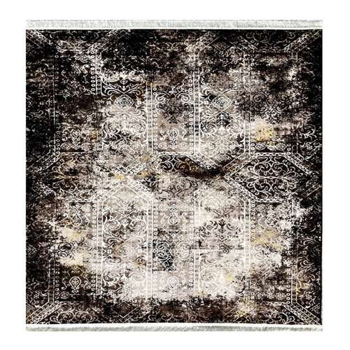 فرش ماشینی 420 شانه زمینه قهوه‌ای حاشیه قهوه ای مدل ۷۰۶۳۰