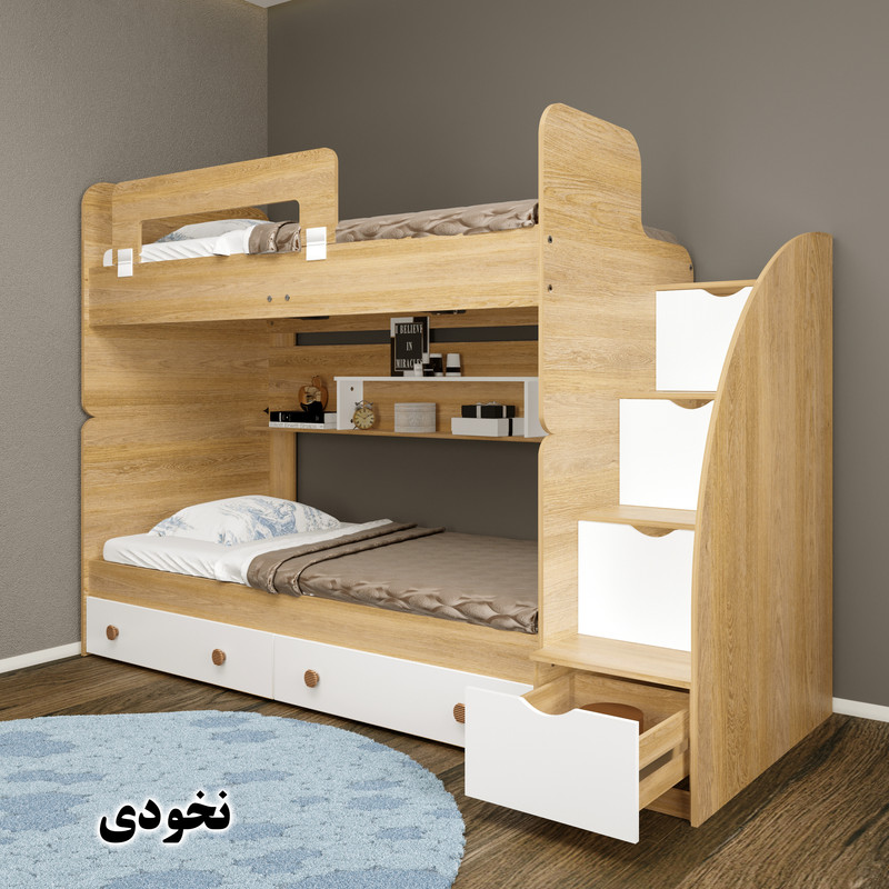 تخت خواب دو طبقه مدل آلفا سایز 90x200 سانتی متر