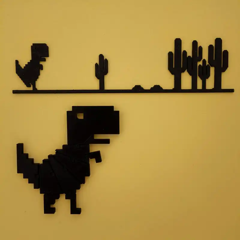 دیوارکوب مدل دایناسور گوگل کروم افلاین کد TRex به همراه فیجت