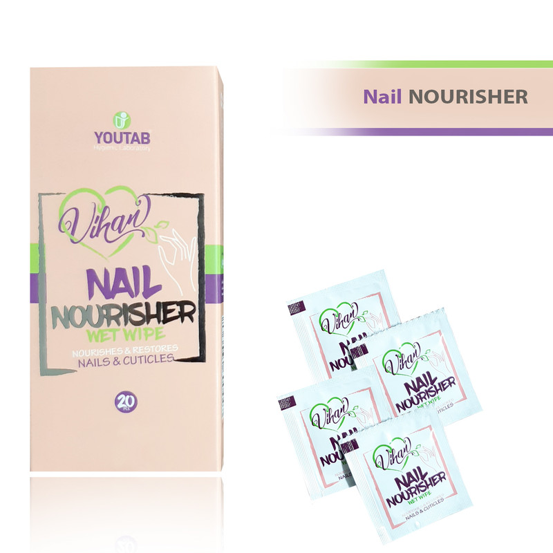 پد لاک پاک کن ویهان کد B500 بسته 5 عددی به همراه دستمال تقویت ناخن ویهان مدل 423 بسته 20 عددی