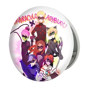 آینه جیبی خندالو طرح دختر کفشدوزکی مدل تاشو کد 24997 