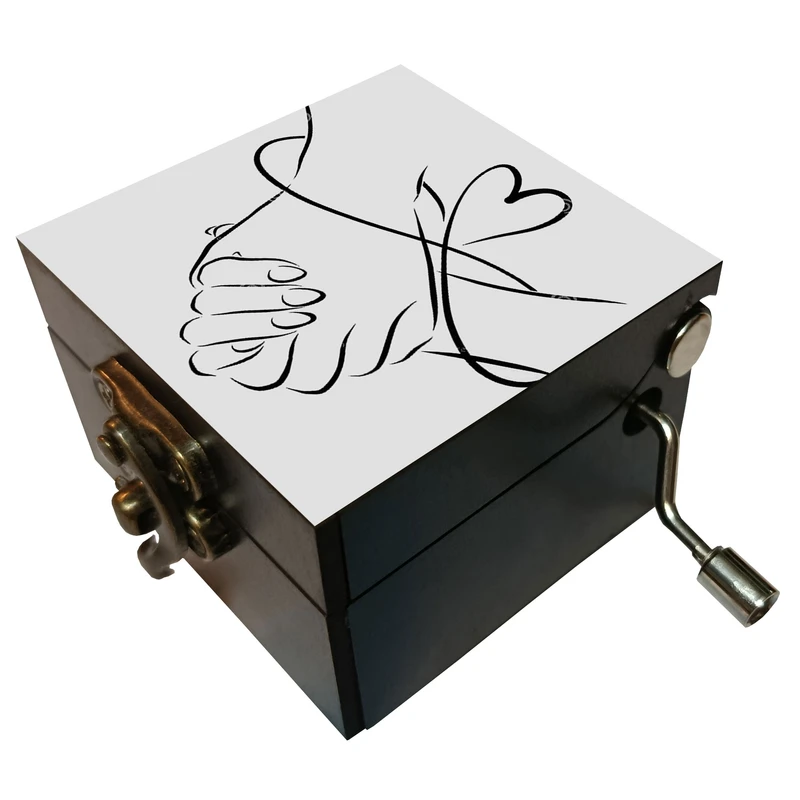جعبه موزیکال مدل هندلی طرح دست قلب عشق کد 2024