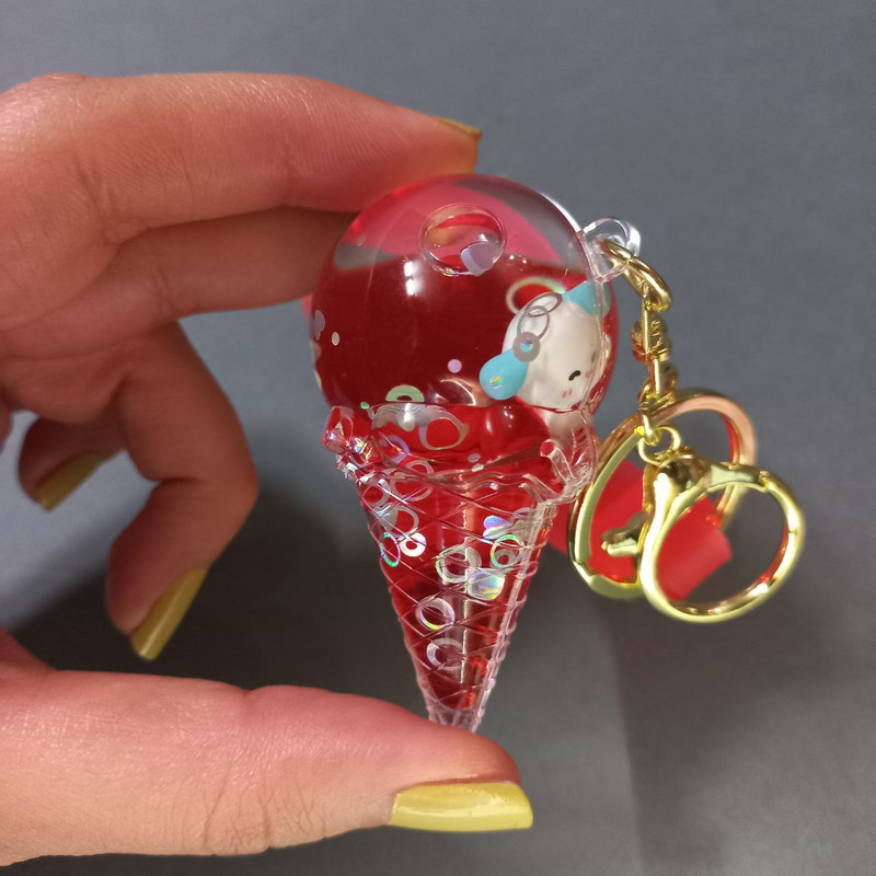 جاکلیدی دخترانه مدل آکواریومی طرح بستنی قیفی