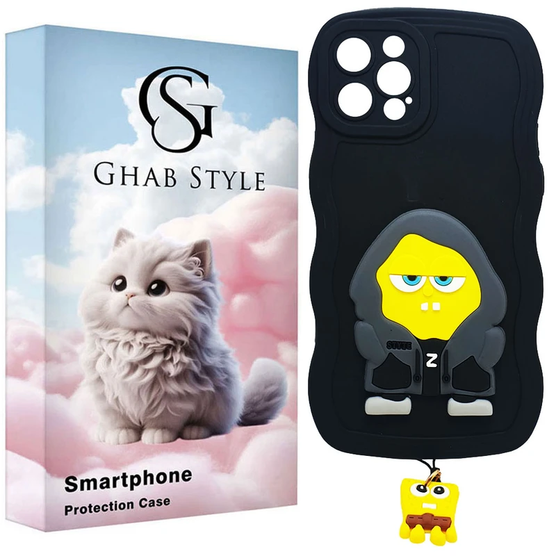 کاور قاب استایل مدل bear مناسب برای گوشی موبایل اپل iPhone 12 Pro به همراه بندآویز