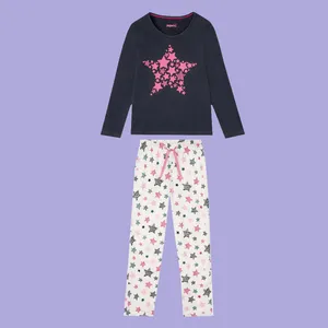 ست تی شرت آستین بلند و شلوار دخترانه پیپرتس مدل t-6111