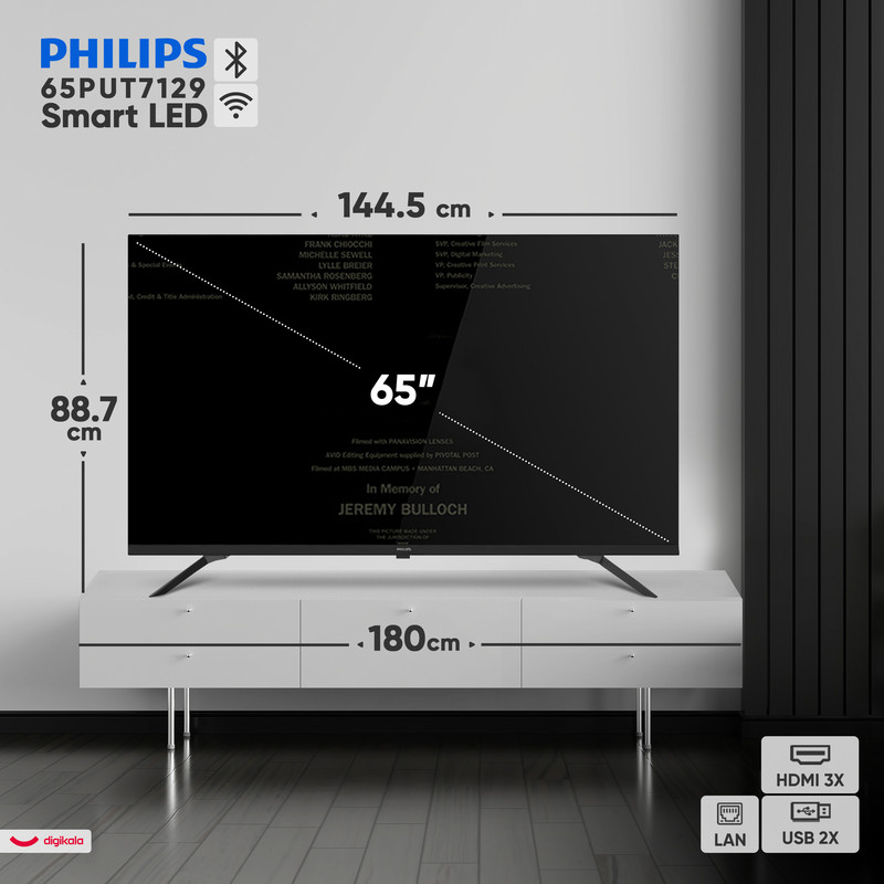 تلویزیون 65 اینچ ال ای دی هوشمند فیلیپس مدل 65PUT7129