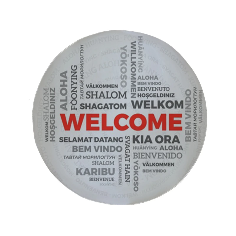 پادری مدل دایره طرح Welcome کد 8259 سایز 90 × 90 سانتی متر