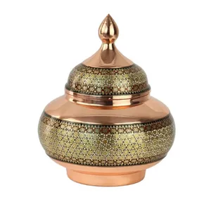 قندان خاتم کاری مسی مدل Gkk