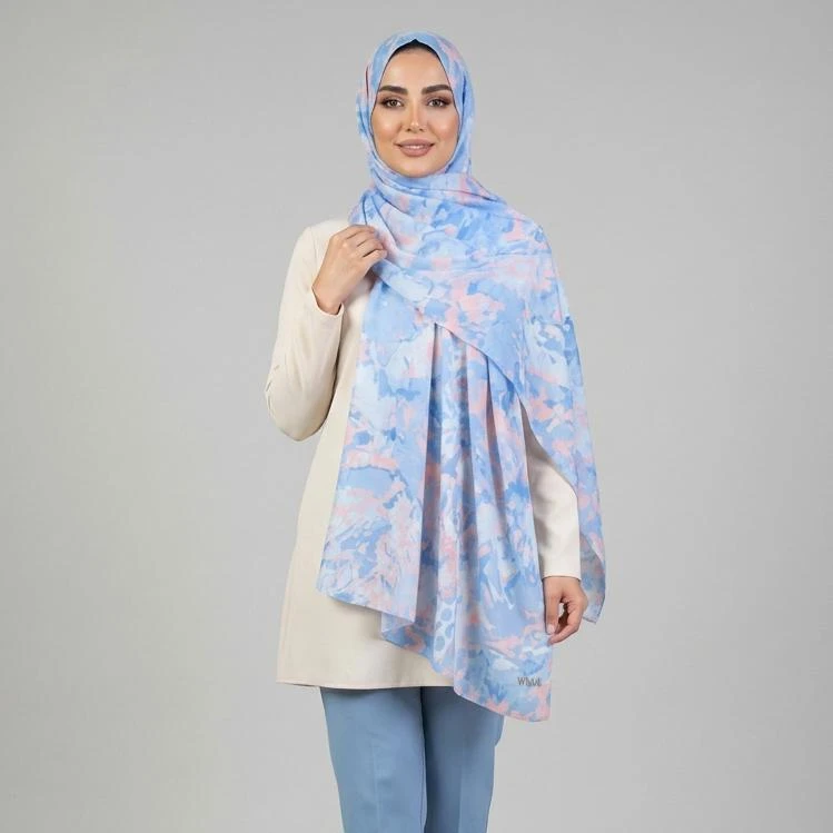 شال زنانه مدل نخی خنک طرح پاستیلی ساده کد ana-3081