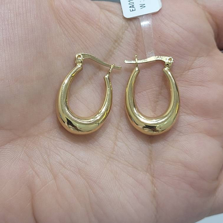 گوشواره کلیپسی طلا 18 عیار زنانه مان گالری مدل آکوا اشکی کد EA01-0028000