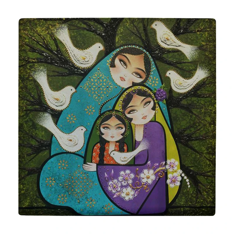 زیر لیوانی طرح خاتون و فرزندانش کد    3273311_600