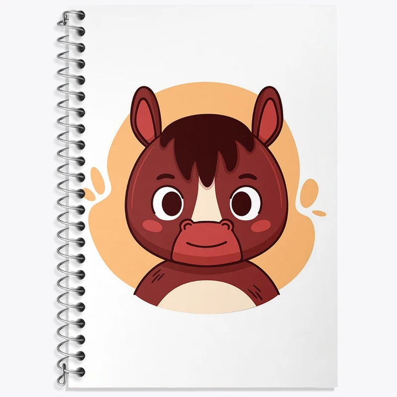 دفتر زبان 50 برگ خندالو مدل دو خط طرح اسب حیوانات بامزه کد 37166