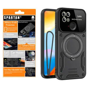 کاور اسپارتان مدل Hybrid Armor Strap مناسب برای گوشی موبایل شیائومی Redmi 10C / Poco C40 / Redmi 10 Power به همراه بند آویز
