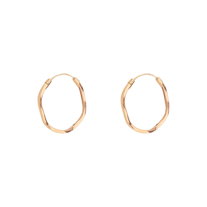 گوشواره حلقه‌ای طلا 18 عیار زنانه صلاحی گلد مدل 17576