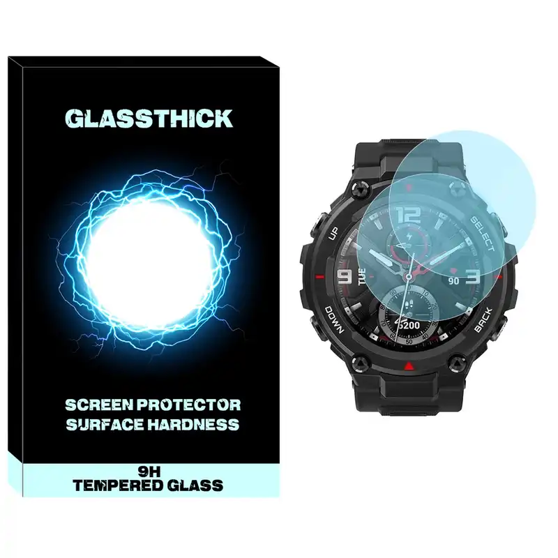 محافظ صفحه نمایش شیشه ای گلستیک مدل SH-GL مناسب برای ساعت هوشمند آمازفیت T-Rex Pro بسته دو عددی