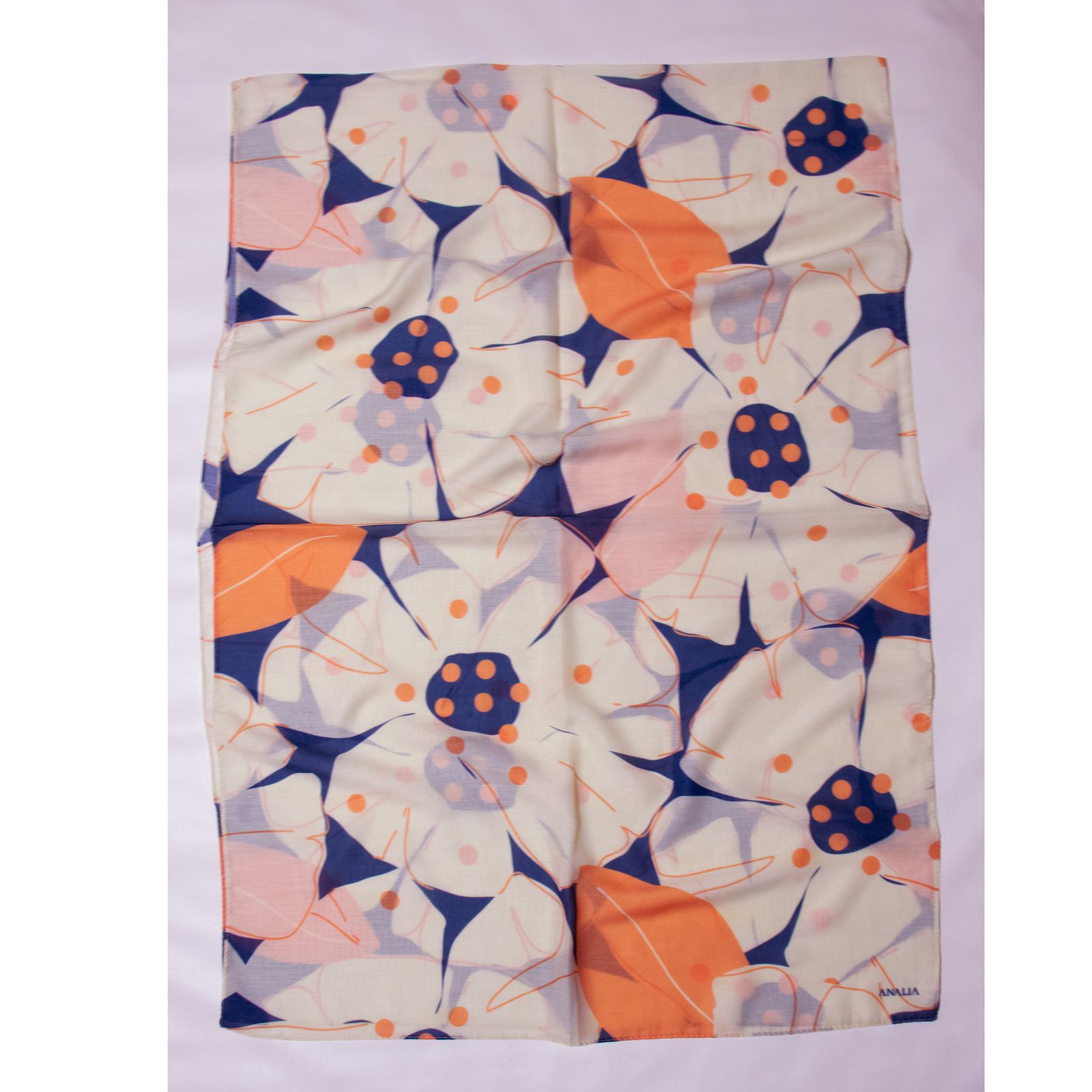 شال زنانه مدل نخ ابریشم خنک تابستانه با طرح گل درشت کد ana-1509 - - 8