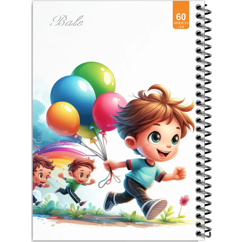 دفتر نقاشی 60 برگ انتشارات بله طرح فانتزی پسرانه بادکنک کد A4-O191