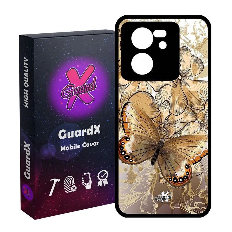کاور گارد ایکس طرح پروانه مدل Glass10272 مناسب برای گوشی موبایل شیائومی 13T/13T Pro/Redmi K60 Ultra