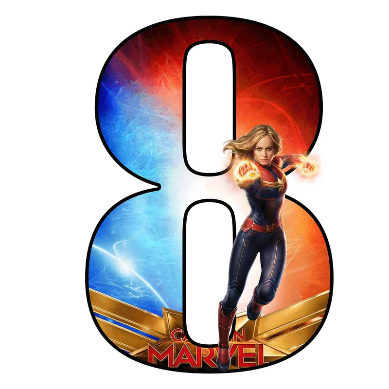   استند رومیزی تولد مدل عدد 8 طرح کاپیتان مارول کد 1521