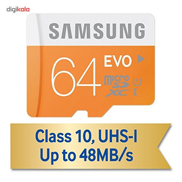 کارت حافظه microSDXC سامسونگ مدل Evo کلاس 10 استاندارد UHS-I U1 سرعت 48MBps ظرفیت 64 گیگابایت