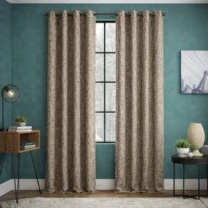 پرده تیکو دکو مدل ابریشم اسلب نویزی سایز 280 × 140 سانتی-متر مجموعه 2 عددی