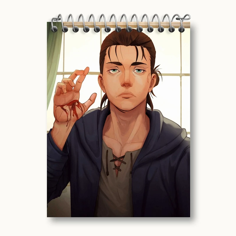 دفتر یادداشت 50 برگ خندالو مدل ارن یگر انیمه اتک آن تایتان کد 13245