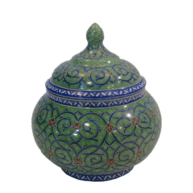 قندان میناکاری طرح اسلیمی سایز متوسط کد 03