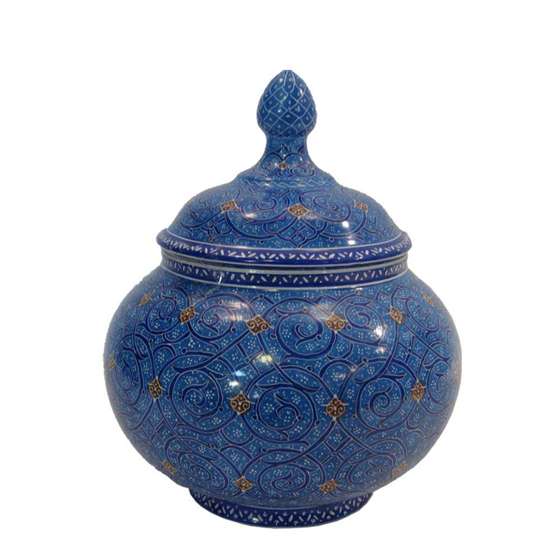 قندان میناکاری طرح اسلیمی سایز بزرگ کد 05