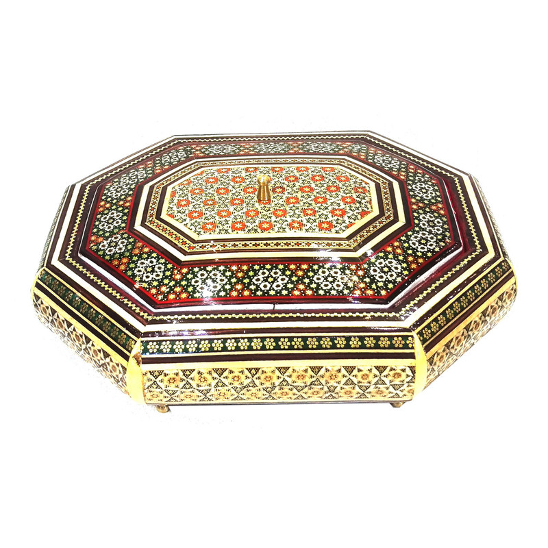 جعبه خاتم لوح هنر مدل هشت ضلعی کد 724