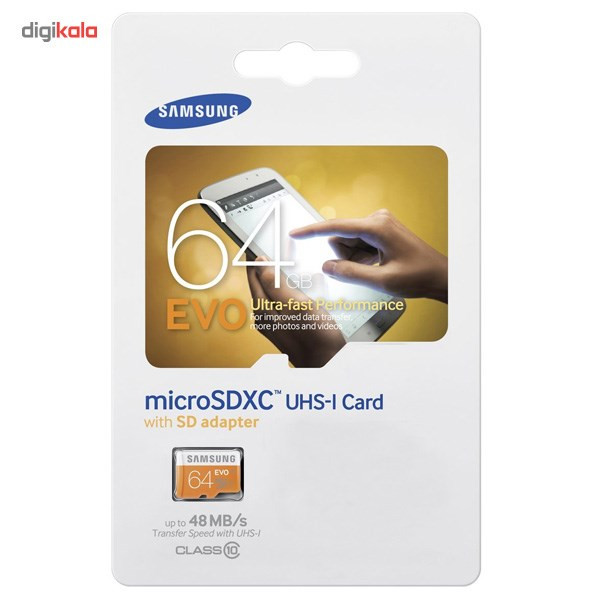 کارت حافظه microSDXC سامسونگ مدل Evo کلاس 10 استاندارد UHS-I U1 سرعت 48MBps ظرفیت 64 گیگابایت