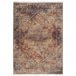 فرش ماشینی ۱۰۰۰شانه زمینه زرشکی حاشیه سرمه ایی مدل پتینه کد۱۰۰۶۲۴