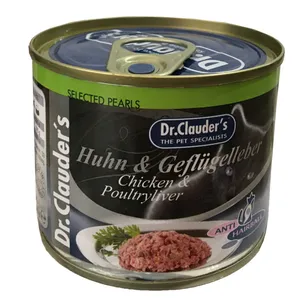 کنسرو غذای گربه دکتر کلادرز مدل Chicken & Poultryliver وزن 200 گرم 