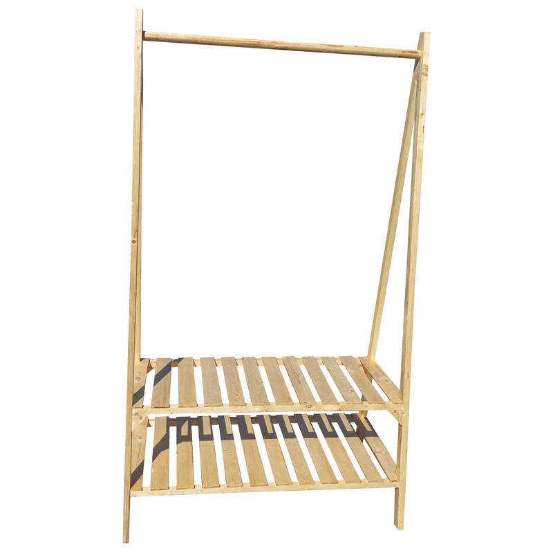 رگال لباس چوبی مدل مثلثی دو طبقه