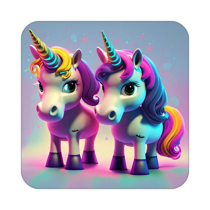 زیر لیوانی کاکتی طرح اسب تک شاخ و یونیکورن مدل mp28962